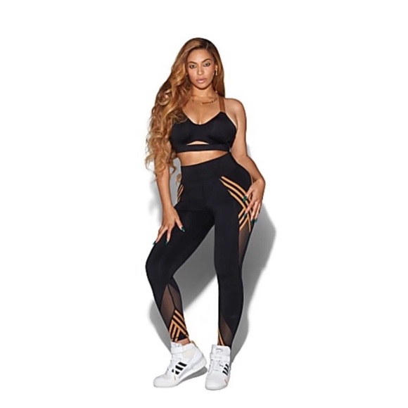 IVY PARK x ADIDAS NWOT HIGH WAIST BLACK LEGGINGS W/TRIPLE STRIPE SIZE MEDIUM